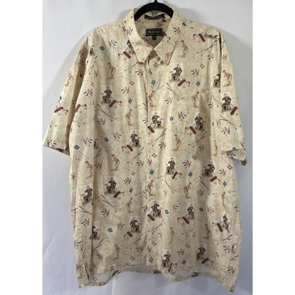 the‎ saturday evening post shirt size 2xl norman rockwell button up